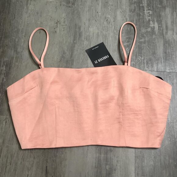 Forever 21 Cropped Tank Top Pink Size Small - Picture 1 of 5